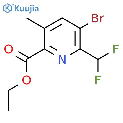 Ethyl 3-bromo-2-(difluoromethyl)-5-methylpyridine-6-carboxylate structure