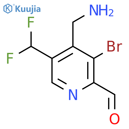 4-(Aminomethyl)-3-bromo-5-(difluoromethyl)pyridine-2-carboxaldehyde structure