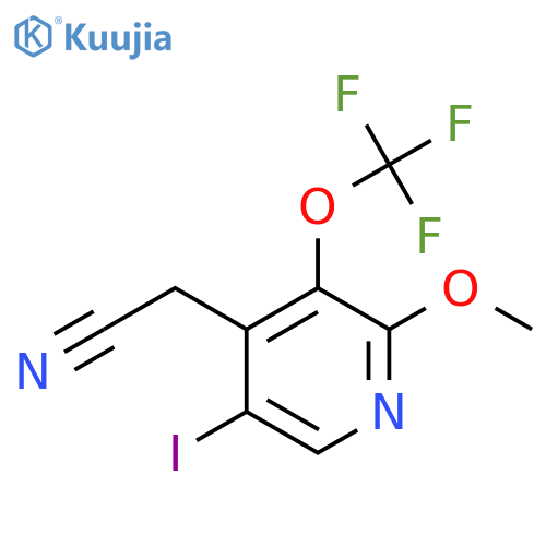 5-Iodo-2-methoxy-3-(trifluoromethoxy)pyridine-4-acetonitrile structure