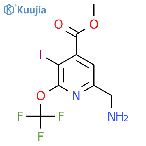Methyl 6-(aminomethyl)-3-iodo-2-(trifluoromethoxy)pyridine-4-carboxylate structure