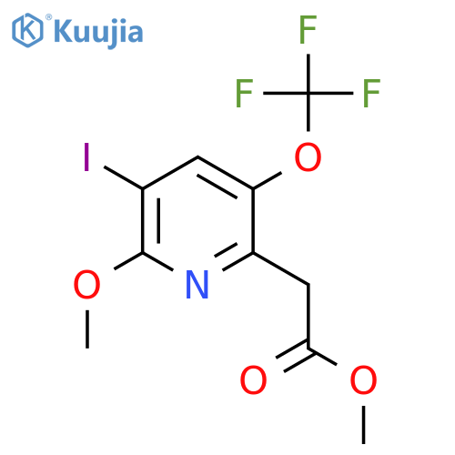 Methyl 3-iodo-2-methoxy-5-(trifluoromethoxy)pyridine-6-acetate structure
