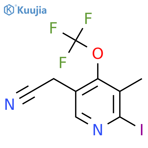2-Iodo-3-methyl-4-(trifluoromethoxy)pyridine-5-acetonitrile structure