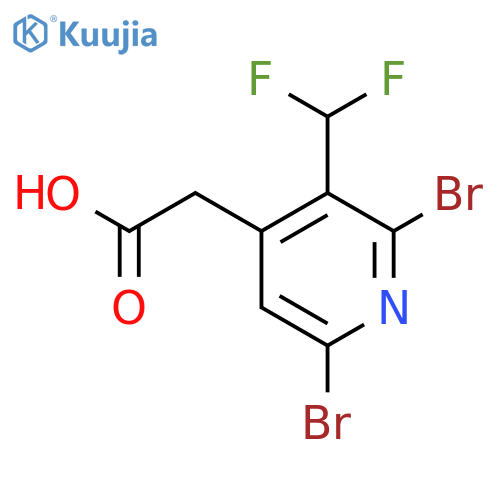 2,6-Dibromo-3-(difluoromethyl)pyridine-4-acetic acid structure