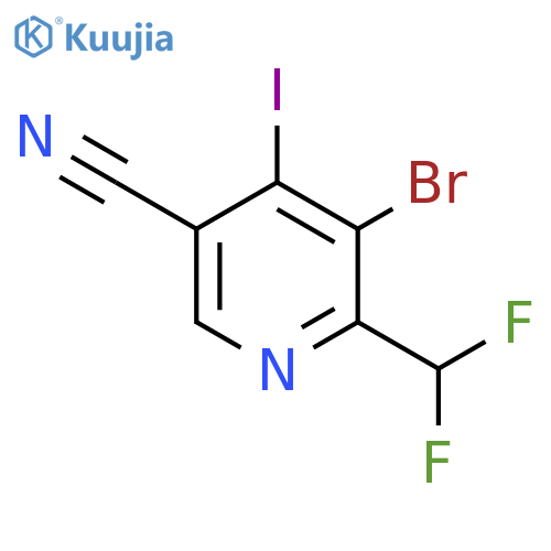 3-Bromo-5-cyano-2-(difluoromethyl)-4-iodopyridine structure