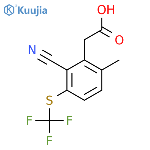 2-Cyano-6-methyl-3-(trifluoromethylthio)phenylacetic acid structure