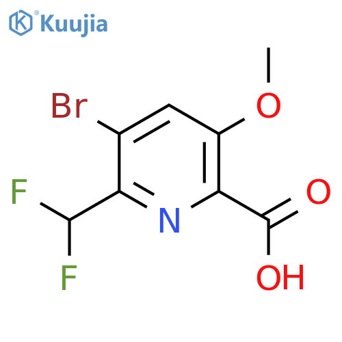 3-Bromo-2-(difluoromethyl)-5-methoxypyridine-6-carboxylic acid structure