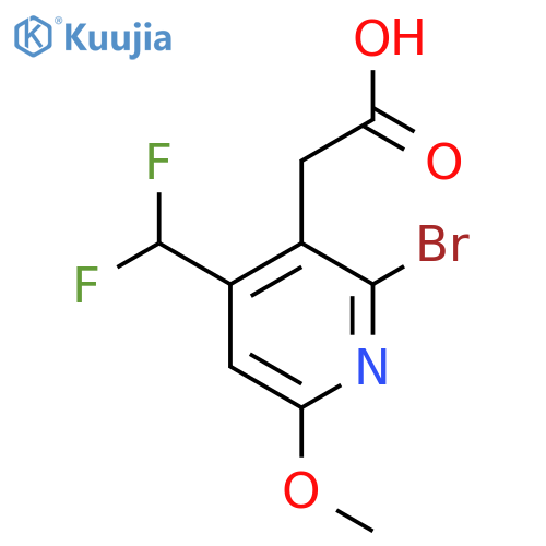 2-Bromo-4-(difluoromethyl)-6-methoxypyridine-3-acetic acid structure