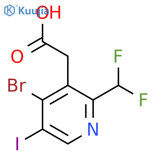 4-Bromo-2-(difluoromethyl)-5-iodopyridine-3-acetic acid structure