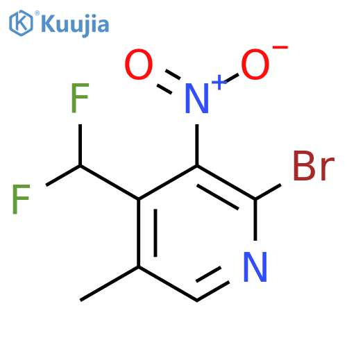 2-Bromo-4-(difluoromethyl)-5-methyl-3-nitropyridine structure