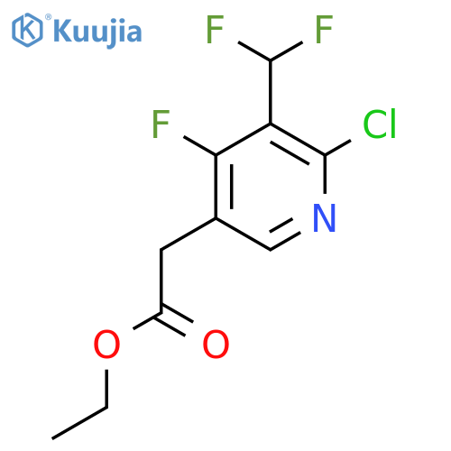 Ethyl 2-chloro-3-(difluoromethyl)-4-fluoropyridine-5-acetate structure