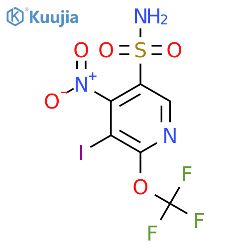 3-Iodo-4-nitro-2-(trifluoromethoxy)pyridine-5-sulfonamide structure