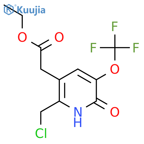 Ethyl 2-(chloromethyl)-6-hydroxy-5-(trifluoromethoxy)pyridine-3-acetate structure