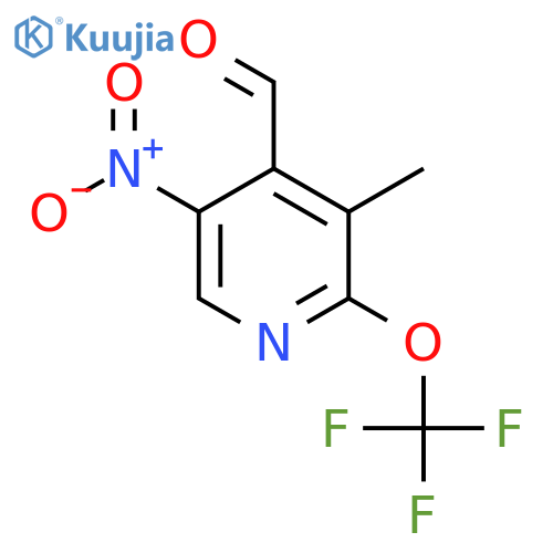 3-Methyl-5-nitro-2-(trifluoromethoxy)pyridine-4-carboxaldehyde structure