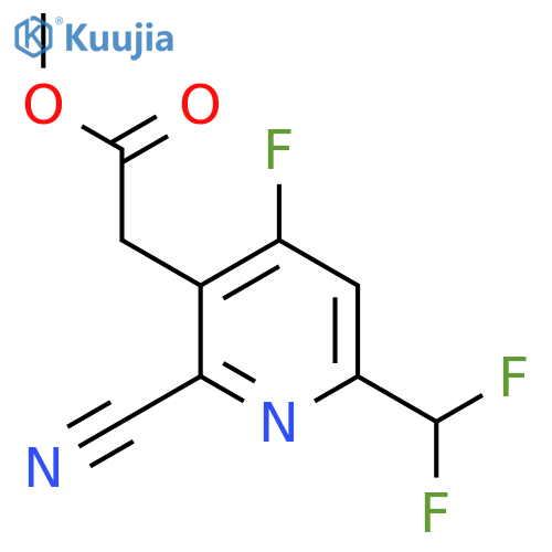 Methyl 2-cyano-6-(difluoromethyl)-4-fluoropyridine-3-acetate structure