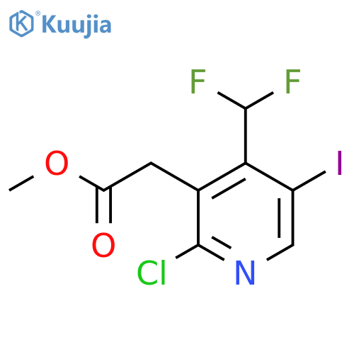 Methyl 2-chloro-4-(difluoromethyl)-5-iodopyridine-3-acetate structure