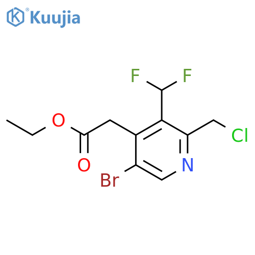 Ethyl 5-bromo-2-(chloromethyl)-3-(difluoromethyl)pyridine-4-acetate structure
