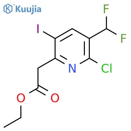 Ethyl 2-chloro-3-(difluoromethyl)-5-iodopyridine-6-acetate structure