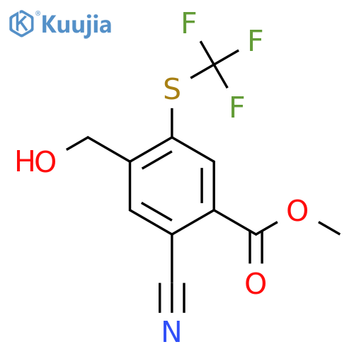 Methyl 2-cyano-4-hydroxymethyl-5-(trifluoromethylthio)benzoate structure