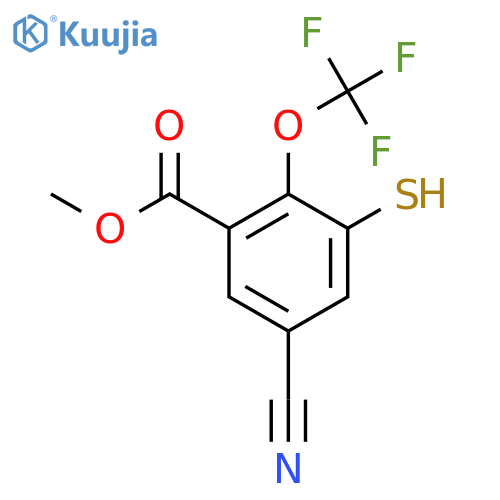 Methyl 5-cyano-3-mercapto-2-(trifluoromethoxy)benzoate structure