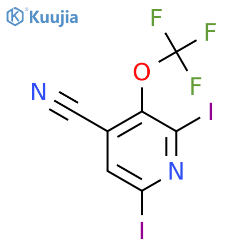 4-Cyano-2,6-diiodo-3-(trifluoromethoxy)pyridine structure