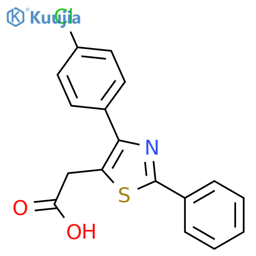 5-Thiazoleacetic acid,4-(4-chlorophenyl)-2-phenyl- structure