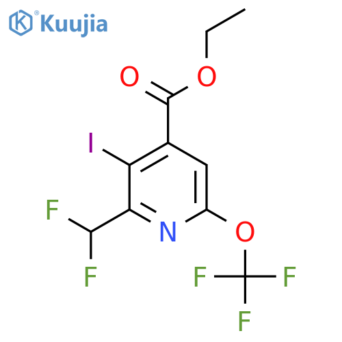 Ethyl 2-(difluoromethyl)-3-iodo-6-(trifluoromethoxy)pyridine-4-carboxylate structure