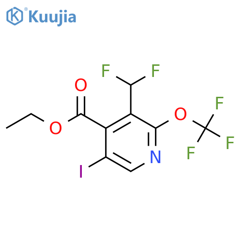 Ethyl 3-(difluoromethyl)-5-iodo-2-(trifluoromethoxy)pyridine-4-carboxylate structure
