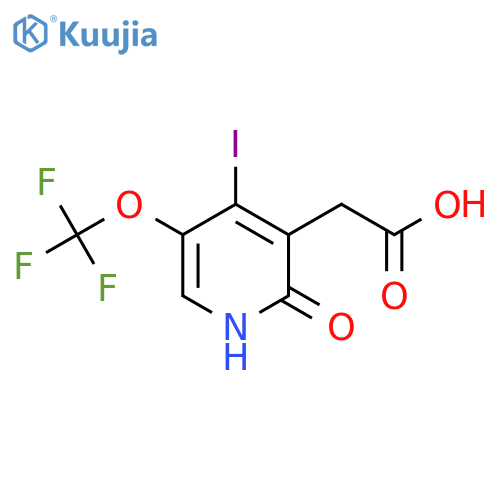 2-Hydroxy-4-iodo-5-(trifluoromethoxy)pyridine-3-acetic acid structure