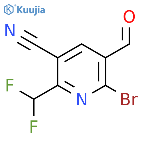 2-Bromo-5-cyano-6-(difluoromethyl)pyridine-3-carboxaldehyde structure