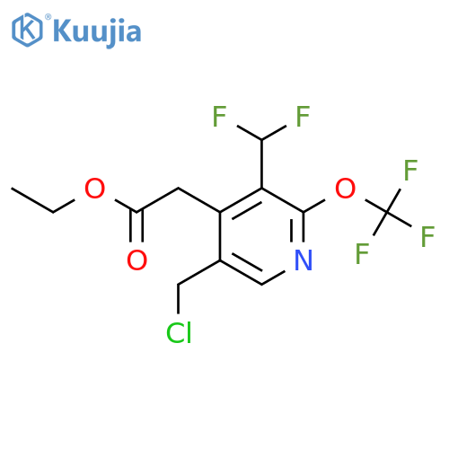 Ethyl 5-(chloromethyl)-3-(difluoromethyl)-2-(trifluoromethoxy)pyridine-4-acetate structure