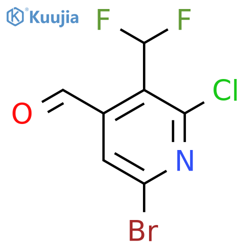 6-Bromo-2-chloro-3-(difluoromethyl)pyridine-4-carboxaldehyde structure