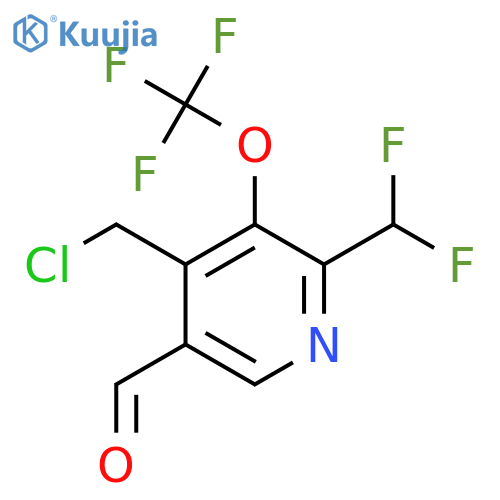 4-(Chloromethyl)-2-(difluoromethyl)-3-(trifluoromethoxy)pyridine-5-carboxaldehyde structure
