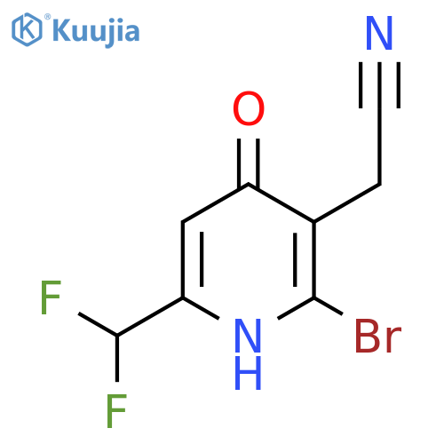 2-Bromo-6-(difluoromethyl)-4-hydroxypyridine-3-acetonitrile structure