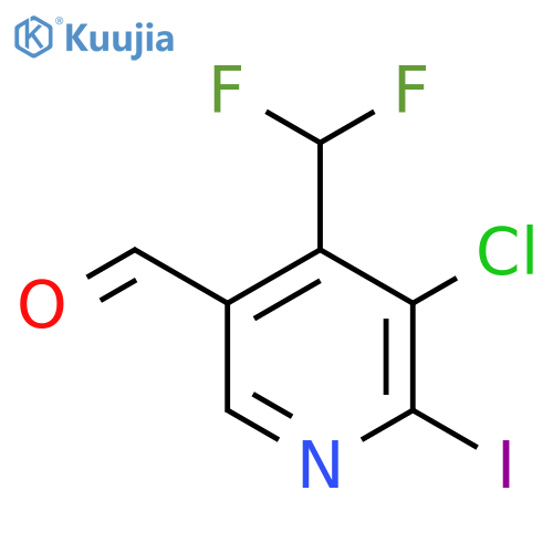 3-Chloro-4-(difluoromethyl)-2-iodopyridine-5-carboxaldehyde structure