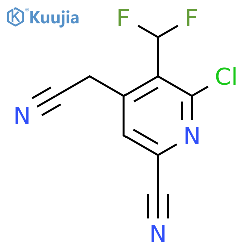 2-Chloro-6-cyano-3-(difluoromethyl)pyridine-4-acetonitrile structure