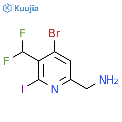 6-(Aminomethyl)-4-bromo-3-(difluoromethyl)-2-iodopyridine structure