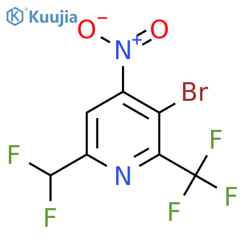 3-Bromo-6-(difluoromethyl)-4-nitro-2-(trifluoromethyl)pyridine structure