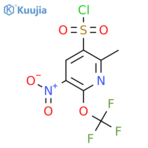 2-Methyl-5-nitro-6-(trifluoromethoxy)pyridine-3-sulfonyl chloride structure
