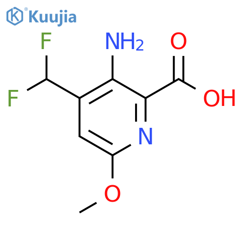 3-Amino-4-(difluoromethyl)-6-methoxypyridine-2-carboxylic acid structure