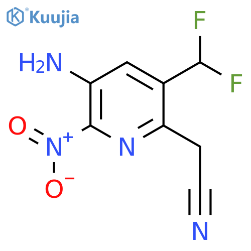 3-Amino-5-(difluoromethyl)-2-nitropyridine-6-acetonitrile structure