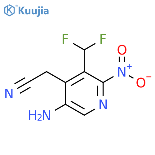 5-Amino-3-(difluoromethyl)-2-nitropyridine-4-acetonitrile structure