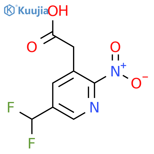 5-(Difluoromethyl)-2-nitropyridine-3-acetic acid structure