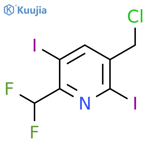 3-(Chloromethyl)-6-(difluoromethyl)-2,5-diiodopyridine structure