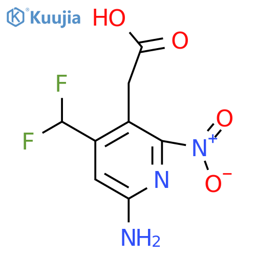 6-Amino-4-(difluoromethyl)-2-nitropyridine-3-acetic acid structure