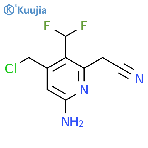 6-Amino-4-(chloromethyl)-3-(difluoromethyl)pyridine-2-acetonitrile structure