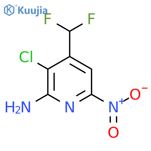 2-Amino-3-chloro-4-(difluoromethyl)-6-nitropyridine structure