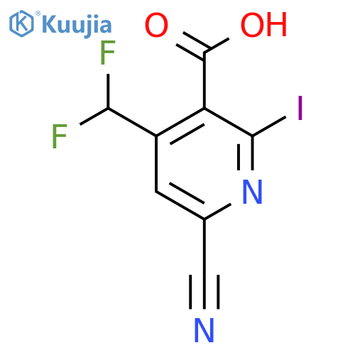 6-Cyano-4-(difluoromethyl)-2-iodopyridine-3-carboxylic acid structure
