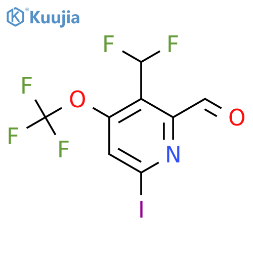 3-(Difluoromethyl)-6-iodo-4-(trifluoromethoxy)pyridine-2-carboxaldehyde structure