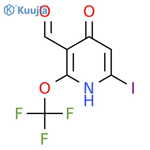 4-Hydroxy-6-iodo-2-(trifluoromethoxy)pyridine-3-carboxaldehyde structure