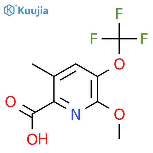 2-Methoxy-5-methyl-3-(trifluoromethoxy)pyridine-6-carboxylic acid structure